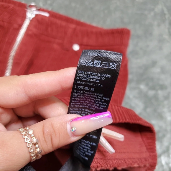 Topshop Corduroy Front Zip Mini Skirt - Picture 6 of 7
